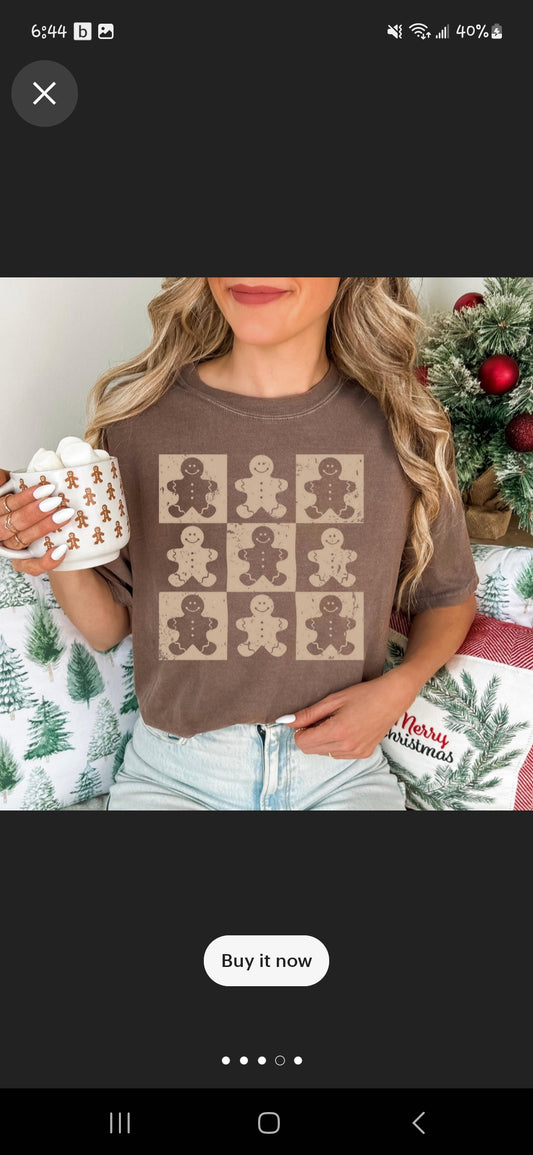 Gingerbread Check Tee