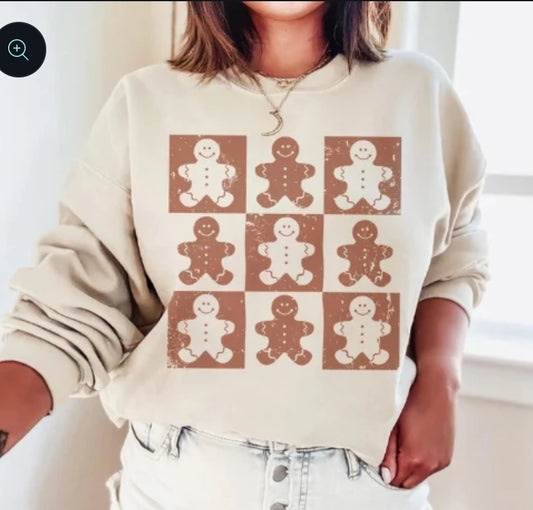 Gingerbread checker Sweatshirt